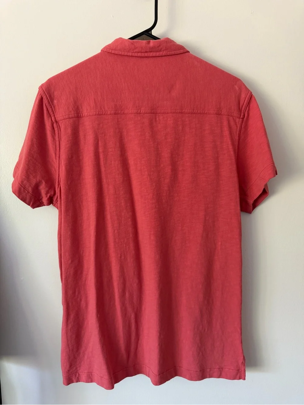 J. Crew Men’s Short Sleeve Button-Up Shirt in Coral Red
